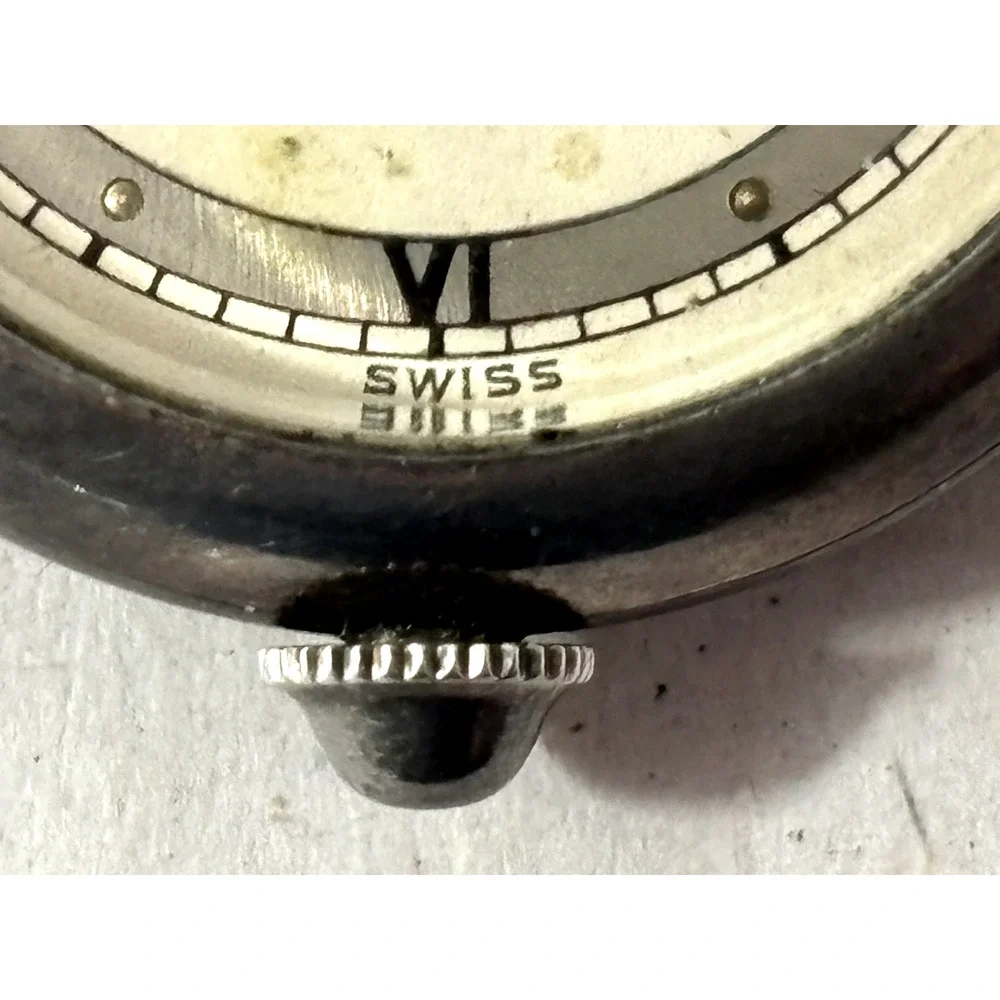 Vintage Seeland Swiss Made Sterling Silver 925 Enamel Brooch Watch